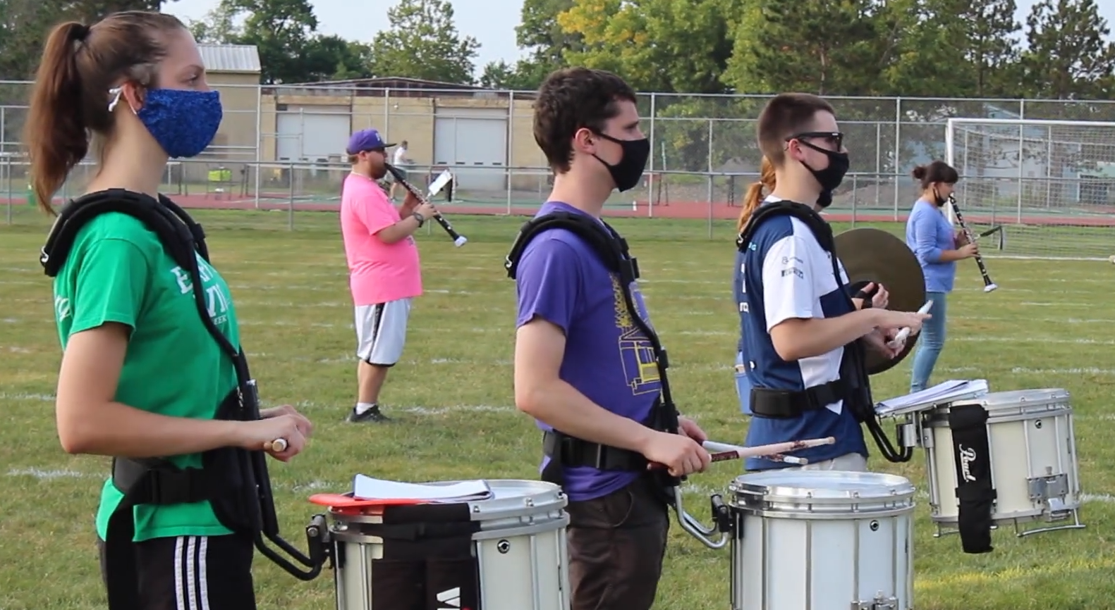 Drummers masked up...